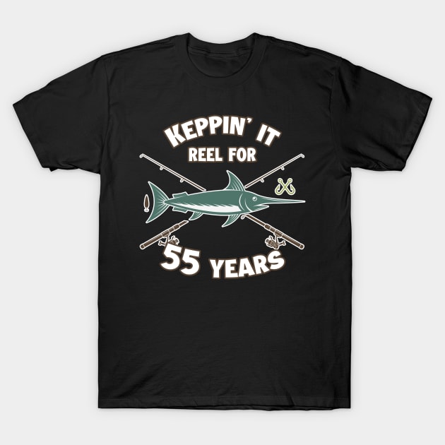 Fishing Birthday Tee Keepin It Reel For custom Years Old Fisherman Tee Bass Fishing Tee Fathers Day Gift copy T-Shirt by inksplashcreations